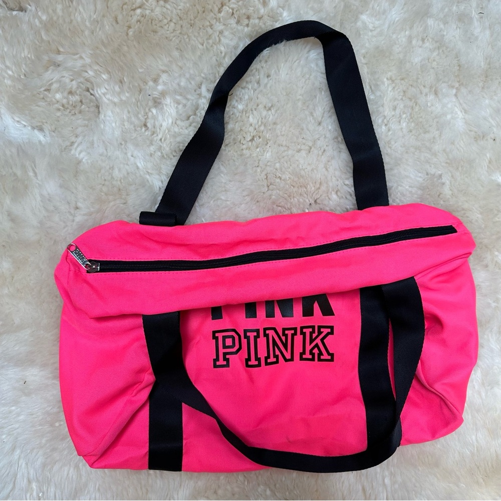 Victoria's Secret PINK Y2K Neon Pink Duffle Bag 💖 - Picture 4 of 9